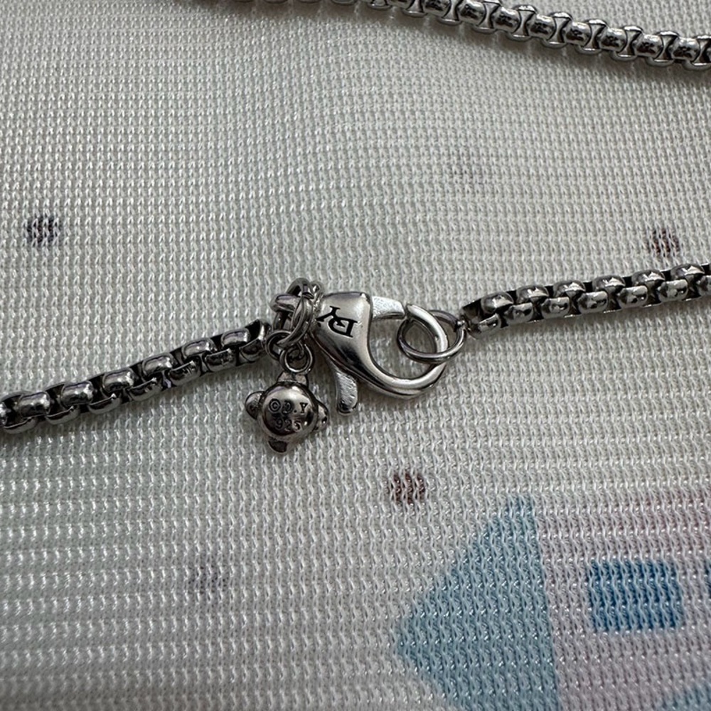 David Yurman Sterling Silver Radial Star Diamond Necklace - Picture 4 of 5